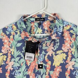 Bad Birdie Core Golf Polo Shirt Mens 2XL Lei'd Floral Performance Stretch NWT